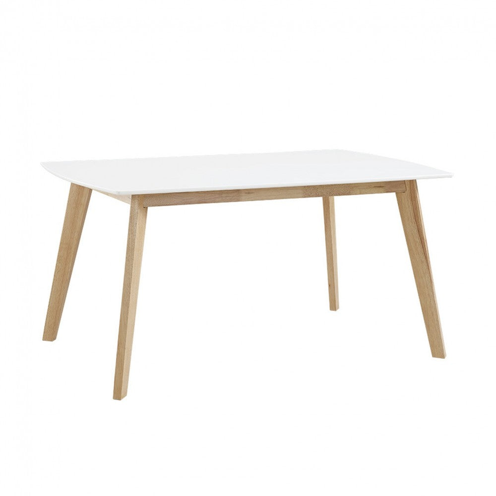 60" Mid Century Modern Wood Dining Table - White/Natural