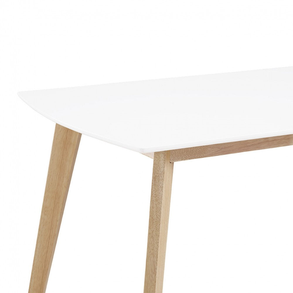 60" Mid Century Modern Wood Dining Table - White/Natural