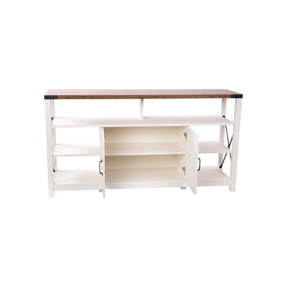 60" White/Rustic TV Stand