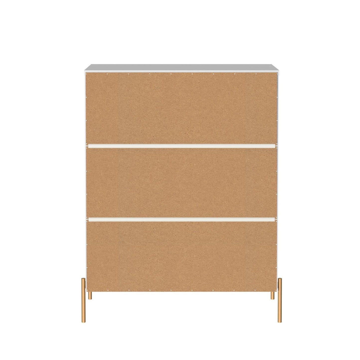 Jasper 5.0 Dresser with Steel Gold Legs in White Gloss