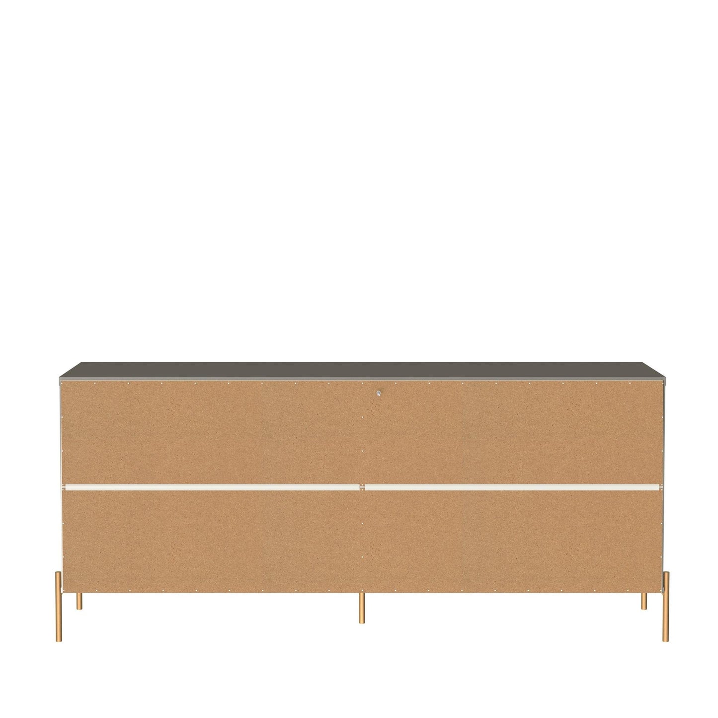 Jasper 71.65" Double Dresser with Steel Gold Legs in Grey Gloss