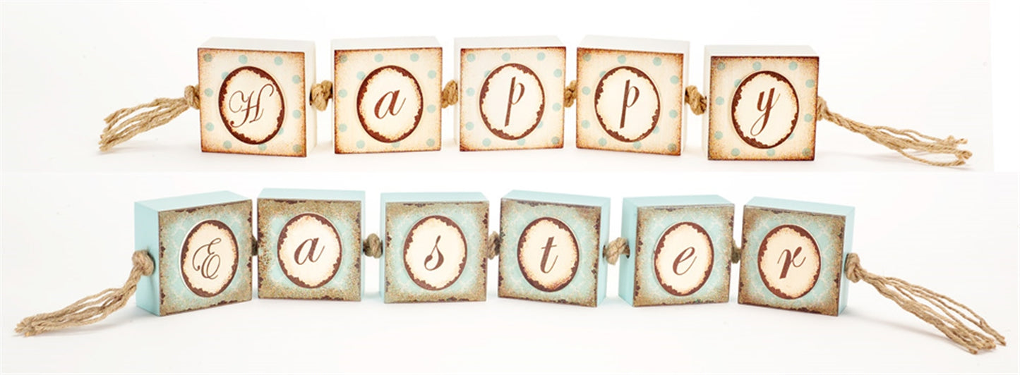 Happy Easter Blocks (Set Of 4) 26"-32"L Mdf