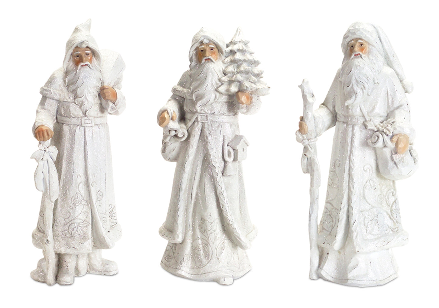 Winter Santas (Set Of 3) 13"H Polyresin