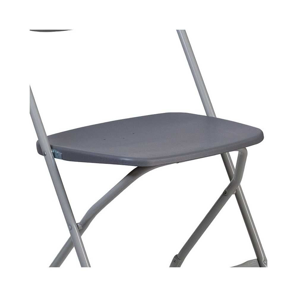 650 lb. Capacity Charcoal Plastic Fan Back Folding Chair