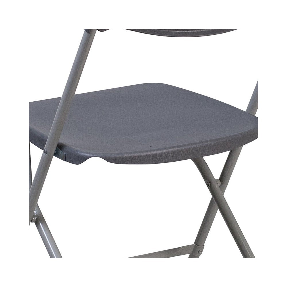 650 lb. Capacity Charcoal Plastic Fan Back Folding Chair