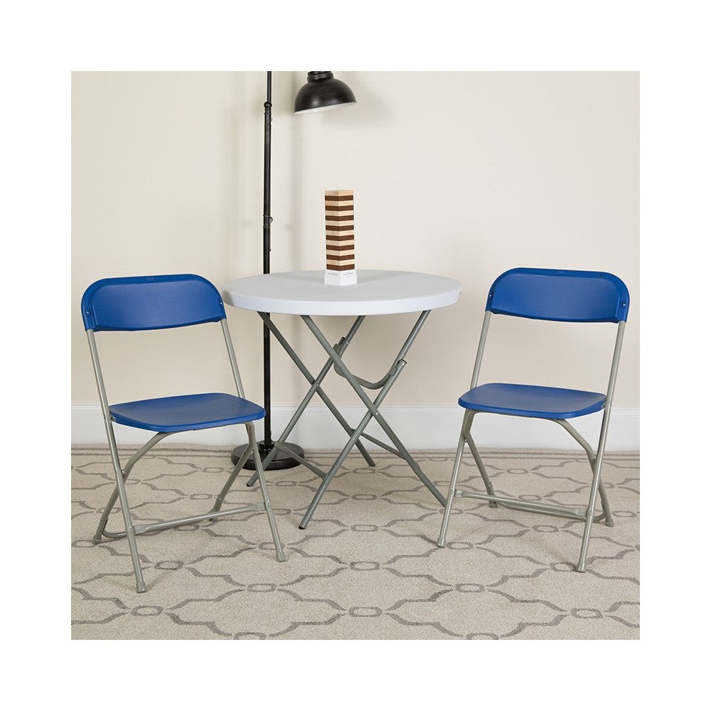 650 lb. Capacity Premium Blue Plastic Folding Chair