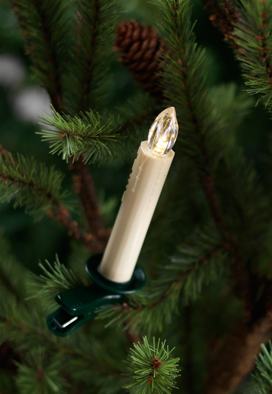Tree Taper Candle (Set Of 12) W/Remote 5.5"H Plastic