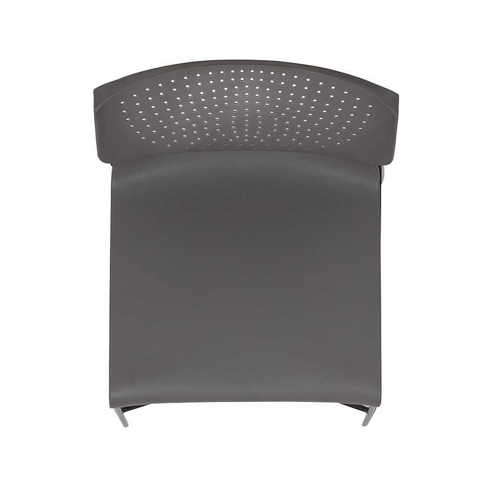 661 lb. Capacity Gray Full Back Stack Chair with Black Powder Coated Frame