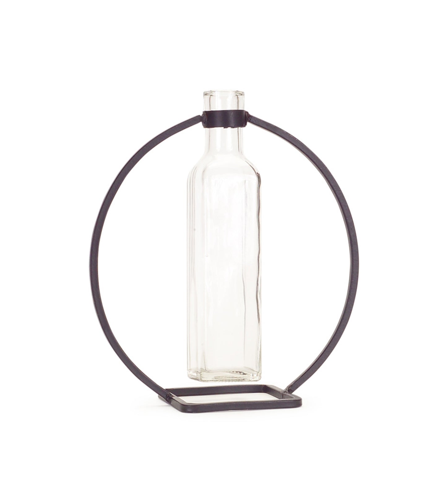 Hanging Vase In Circle Stand (Set Of 4) 9"H