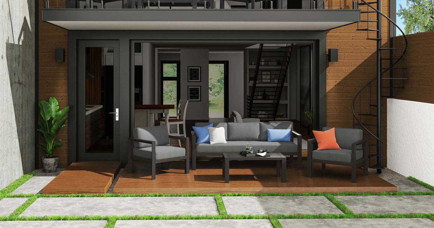 Grayton Outdoor Aluminum Sofa 4-Piece Set by homestyles