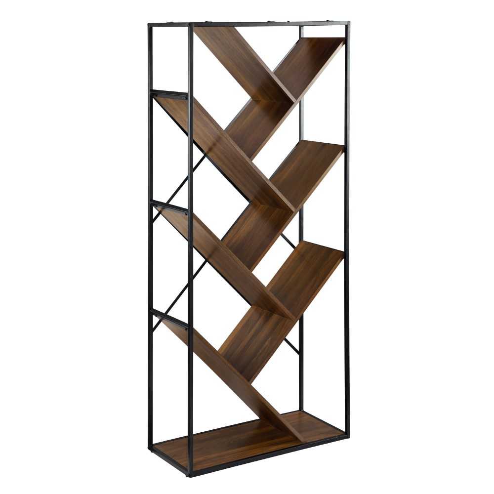 68" V Bookshelf - Dark Walnut
