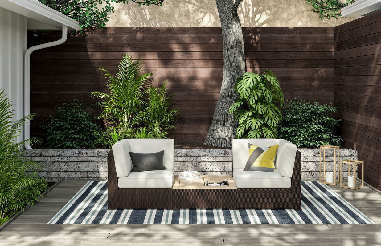 Palm Springs Outdoor Chair Pair and Coffee Table by homestyles