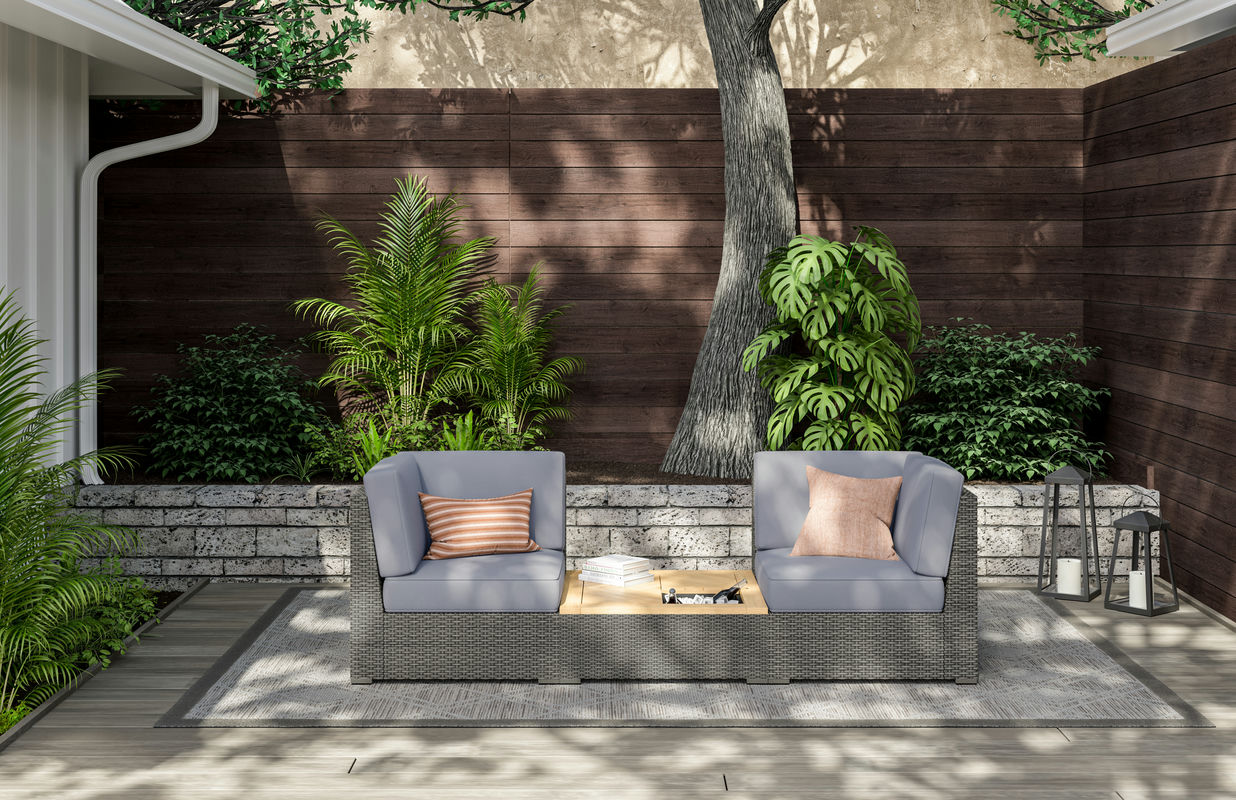 Boca Raton Outdoor Chair Pair and Coffee Table by homestyles