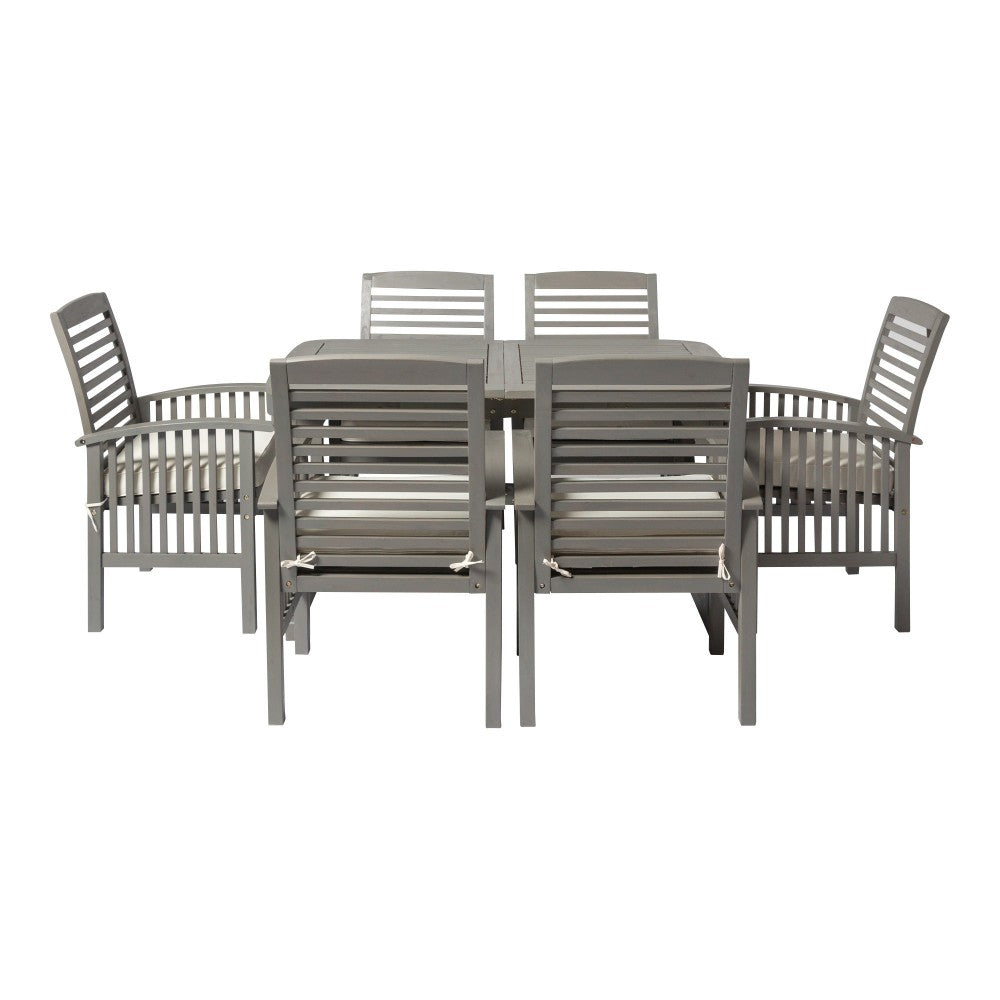 7-Piece Classic Outdoor Patio Dining Set - Gray Wash