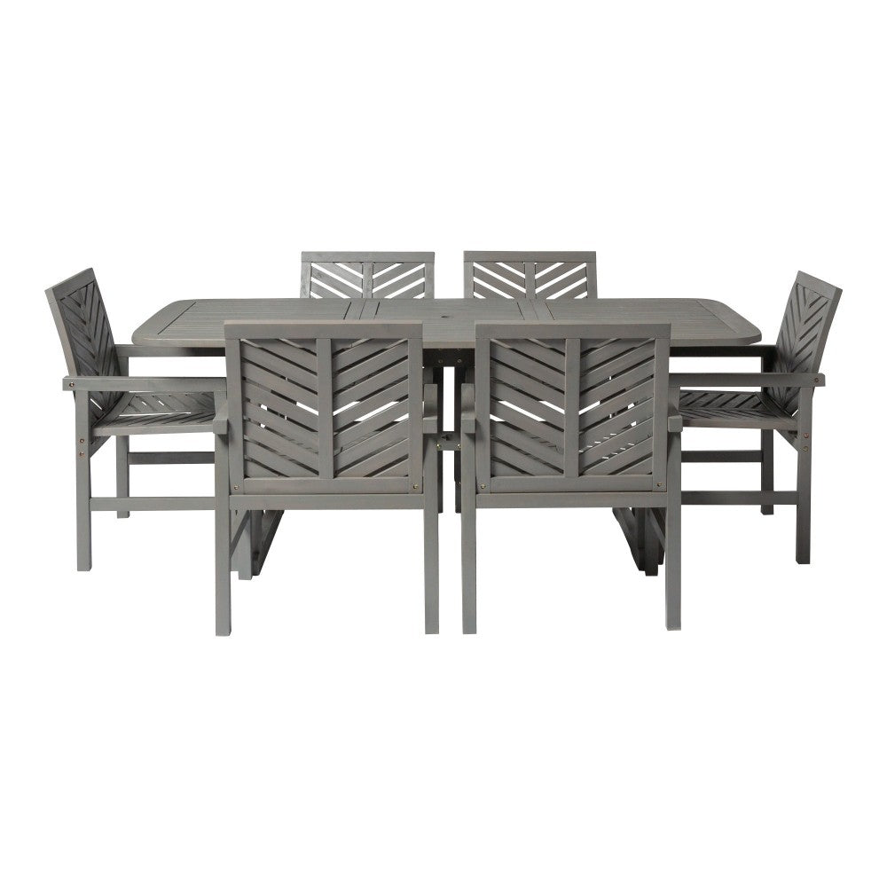 7-Piece Extendable Outdoor Patio Dining Set - Gray Wash