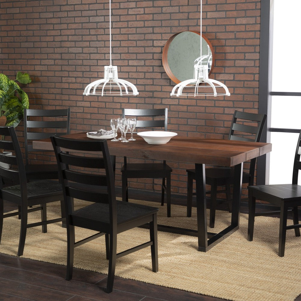 7-Piece Farmhouse Dining Set - Mahogany/Black, C72DSLBMA-7