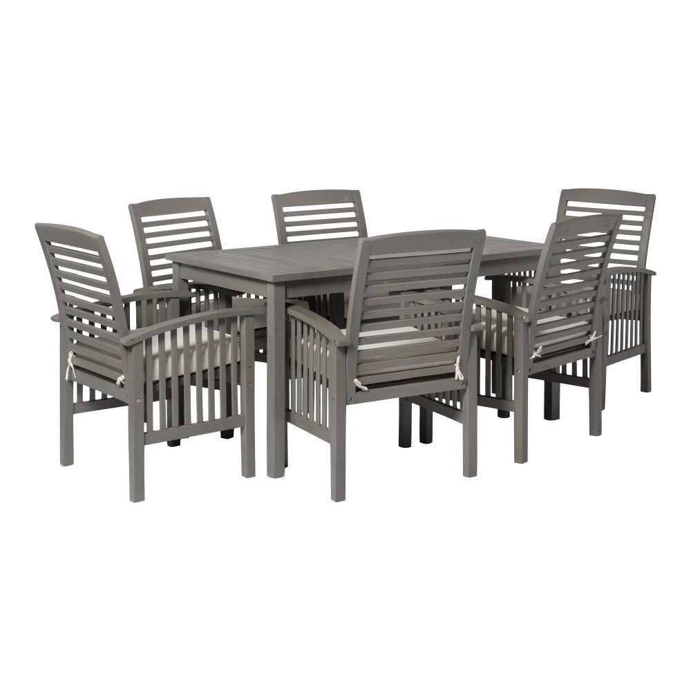7-Piece Modern Outdoor Patio Dining Set - Gray Wash