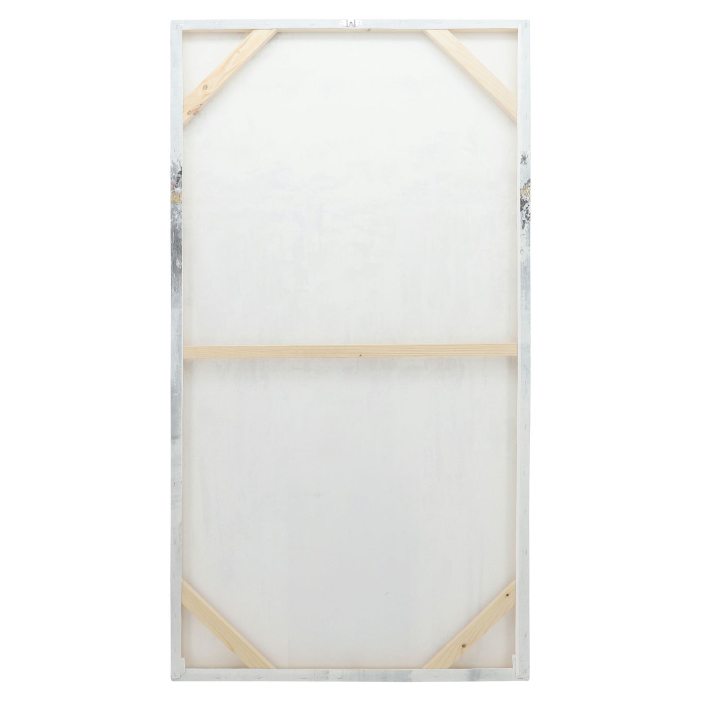 33x61 Abstract Hand Embelished Canvas Print, Gray
