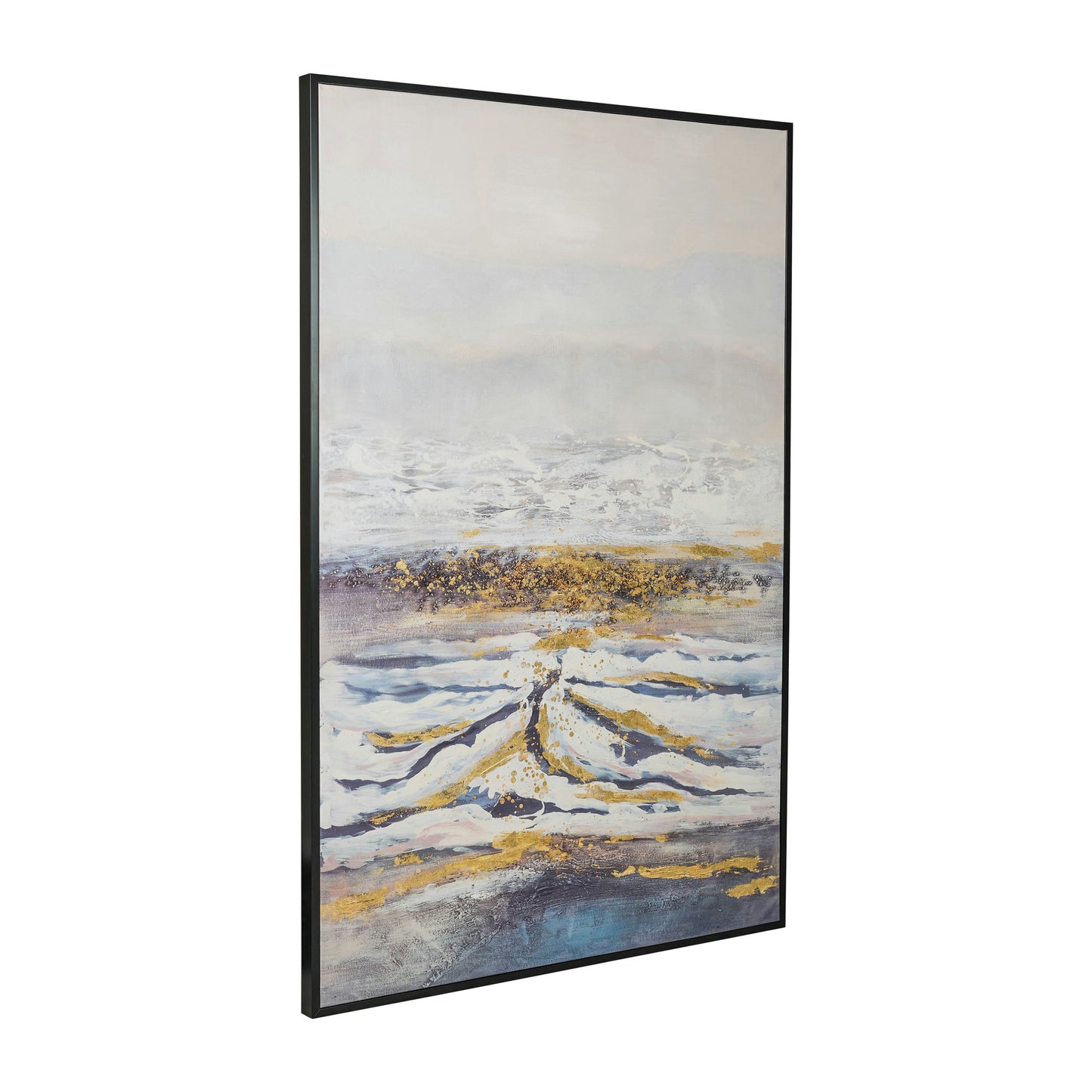40x60 Hand Painted Canvas, Gray/gold