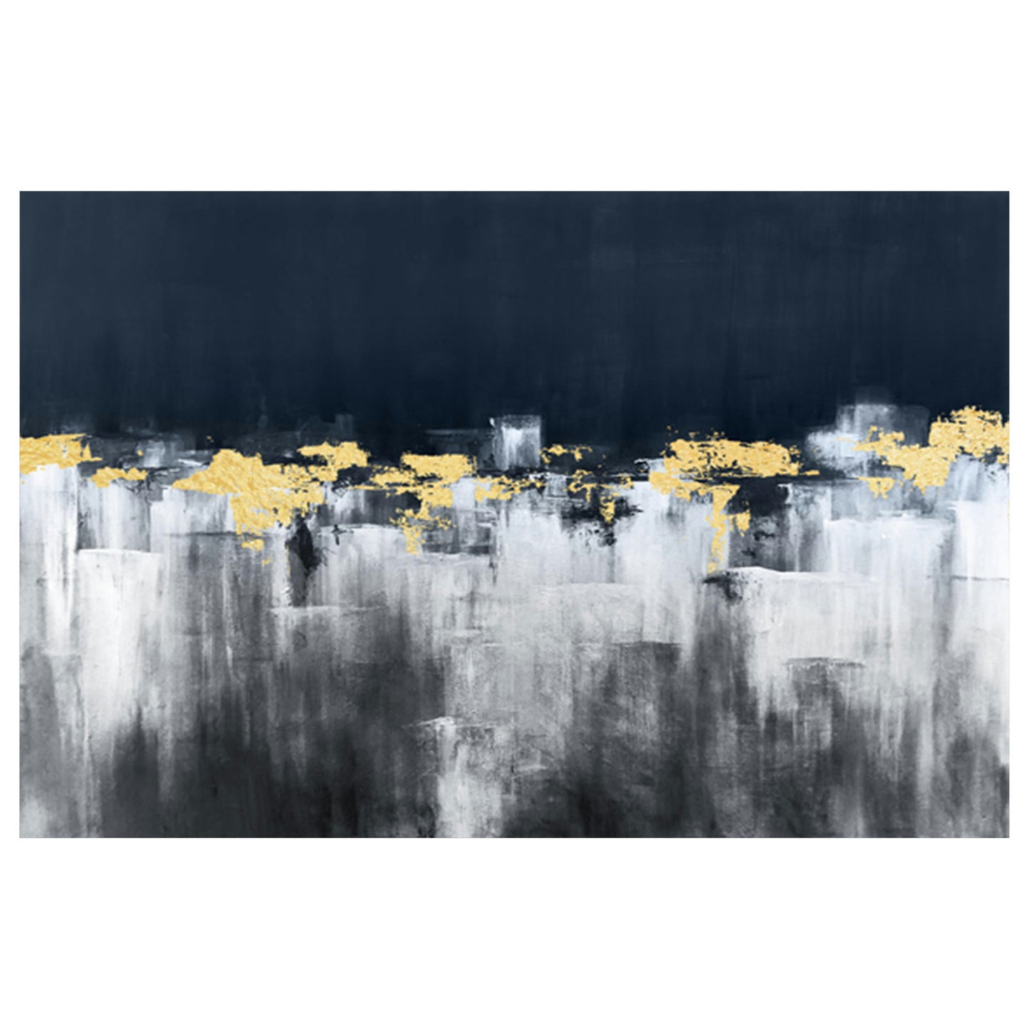 32x48 Abstract Hand Painted Canvas,multi/ Black