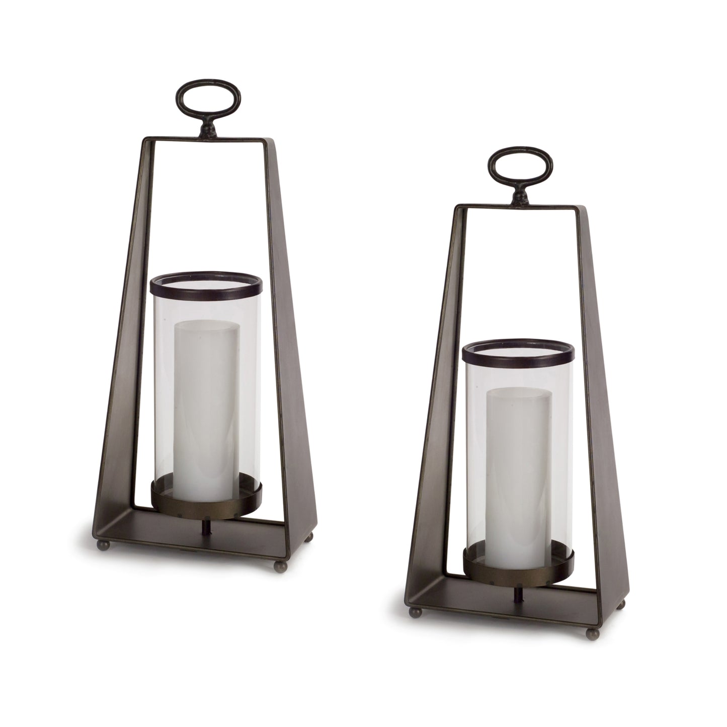 Candleholder (Set Of 2) 21"H Metal/Glass