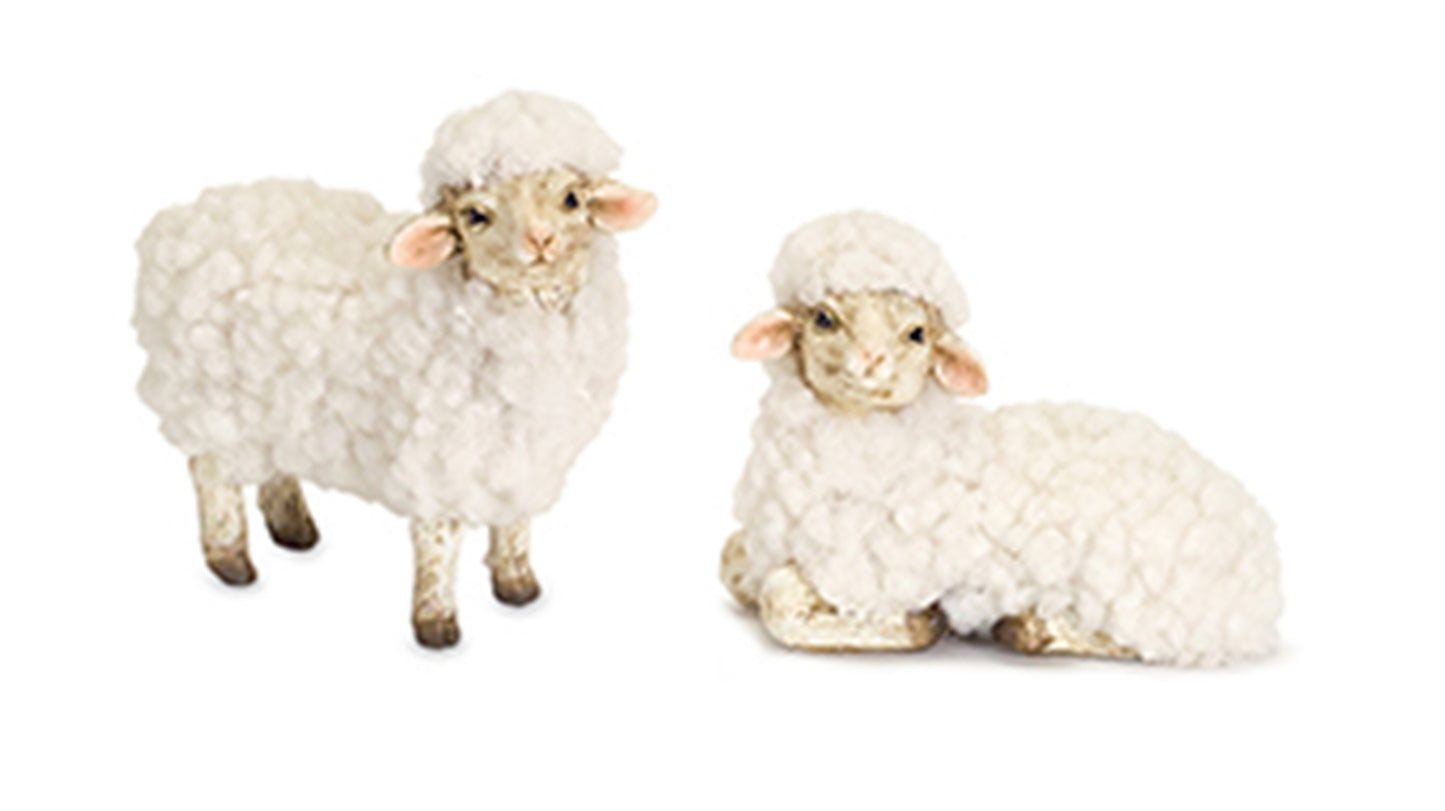 Sheep (Set Of 8) 3"H, 3.5"H Resin