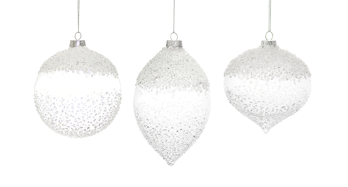 Ornament (Set Of 6) 5.75"H, 7"H, 5.75"H Glass