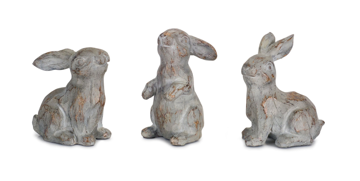 Rabbit (Set Of 6) 3.75"H Stone Powder/Resin