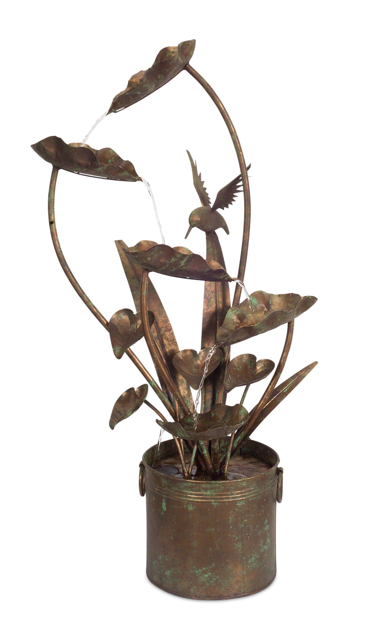 Anthurium And Hummingbird Fountain 39.5"H Iron