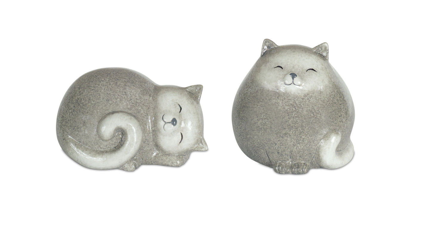 Cat (Set Of 4) 3.5"H, 5"H Terracotta