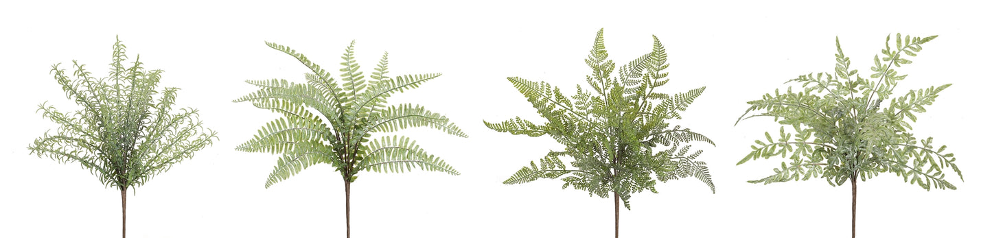Fern Bush (Set Of 12) 16"H Plastic