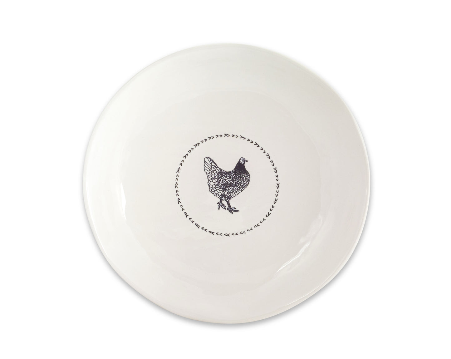 Chicken Round Platter (Set Of 2) 13.25"D Stoneware