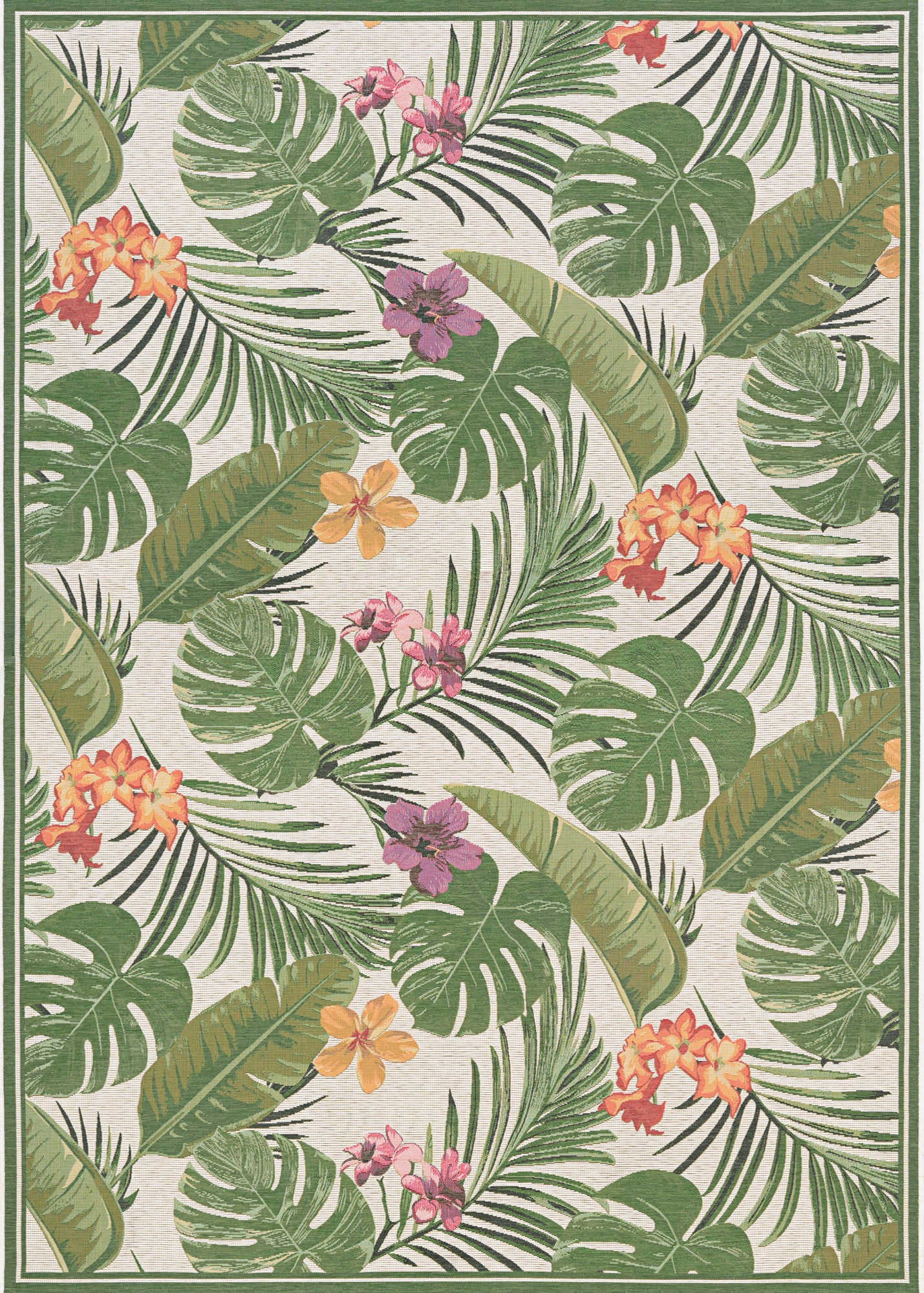 Couristan Dolce Flowering Fern Ivory-Hunter Green Rug 8'1" x 11'2"