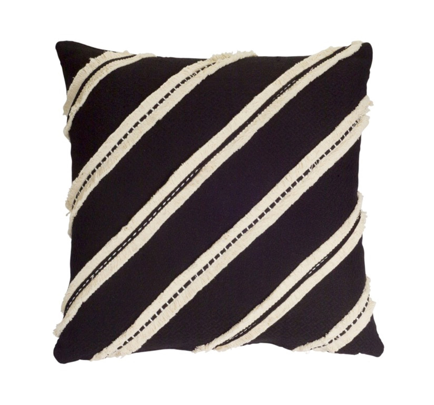 Pillow (Set Of 2) 17" Polyester, Black, White
