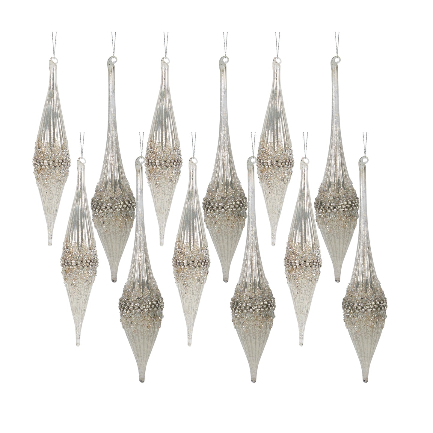 Drop (Set Of 12) 10.5"H Glass