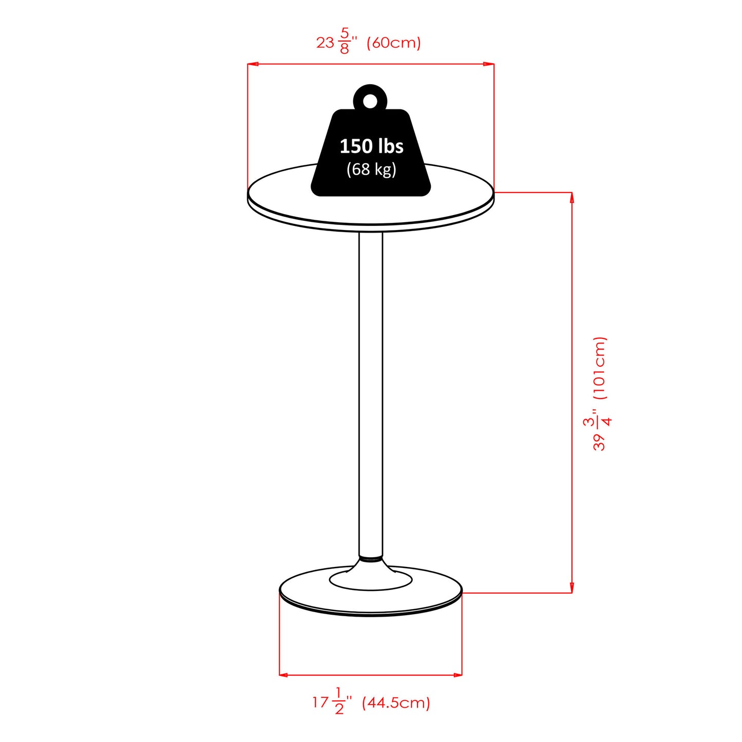 Cora 3-Pc Round Pub Table with Adjustable Swivel Stools, Black and Espresso