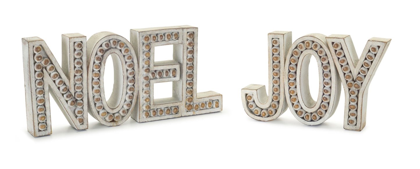 Noel And Joy (Set Of 2) 4.5"H Resin
