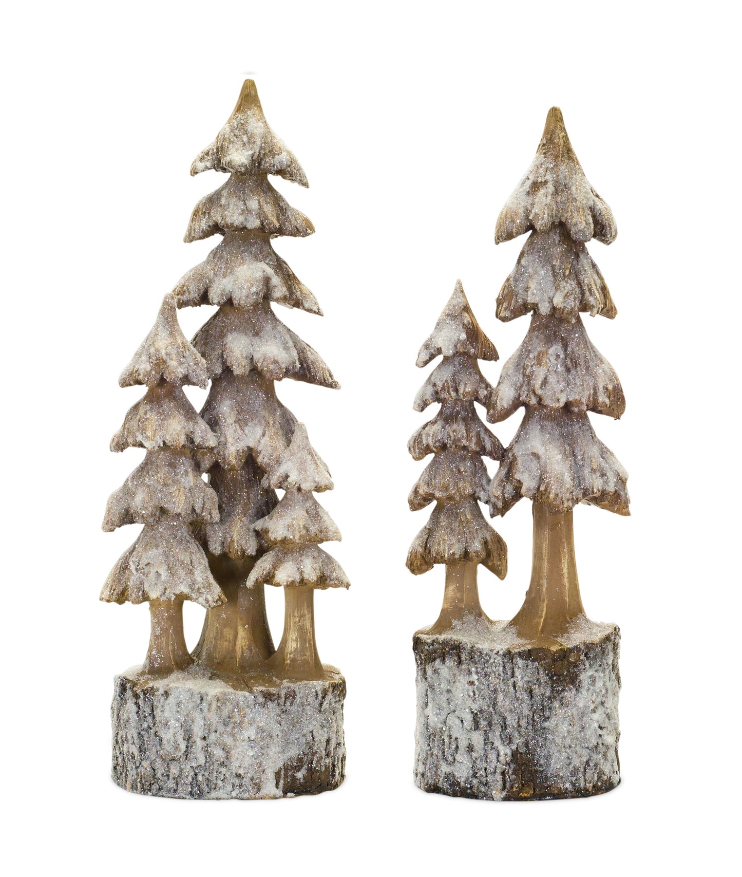 Tree On Base (Set Of 2) 14"H Resin