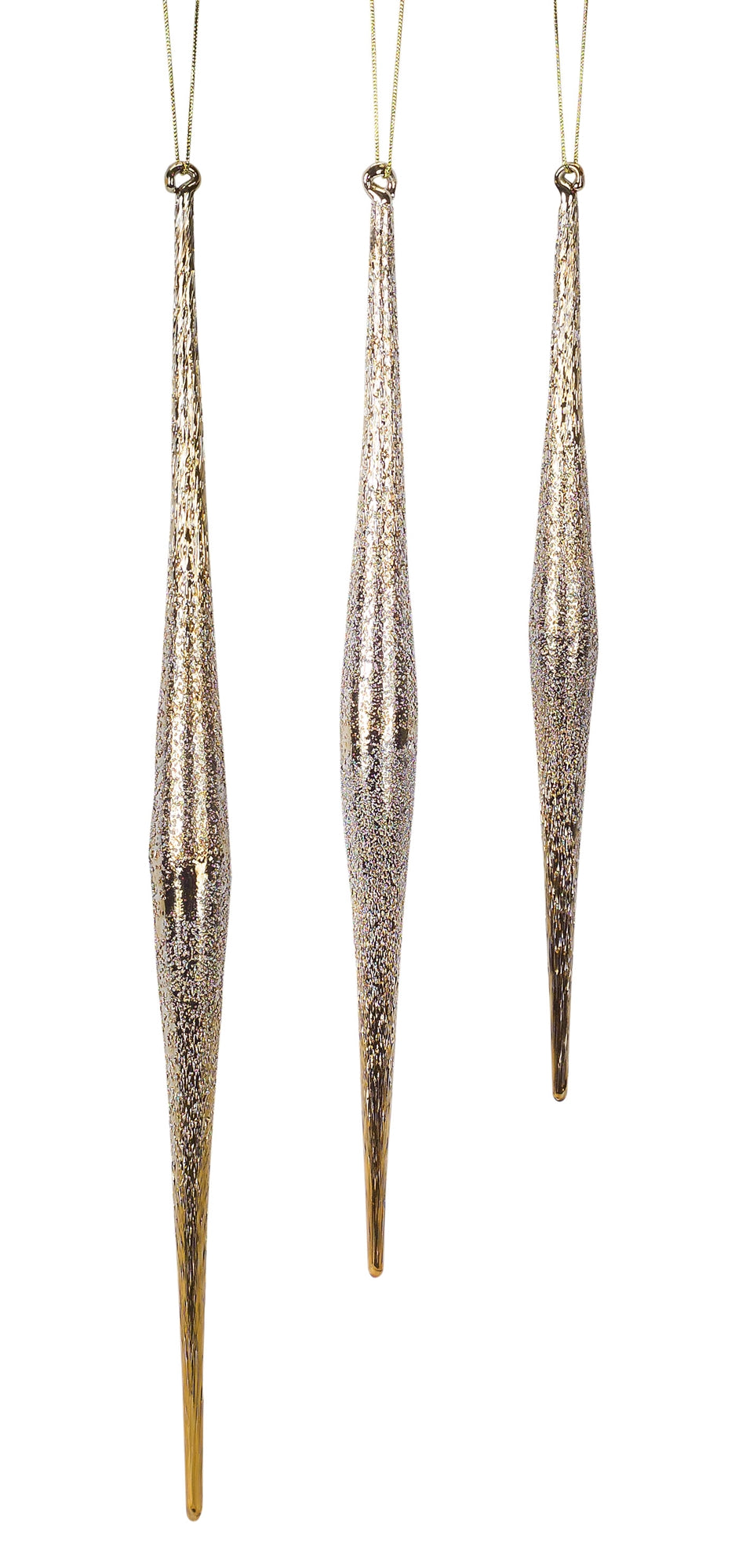 Icicle (Set Of 6) 9.75"H, 11.75"H, 13.25"H Glass