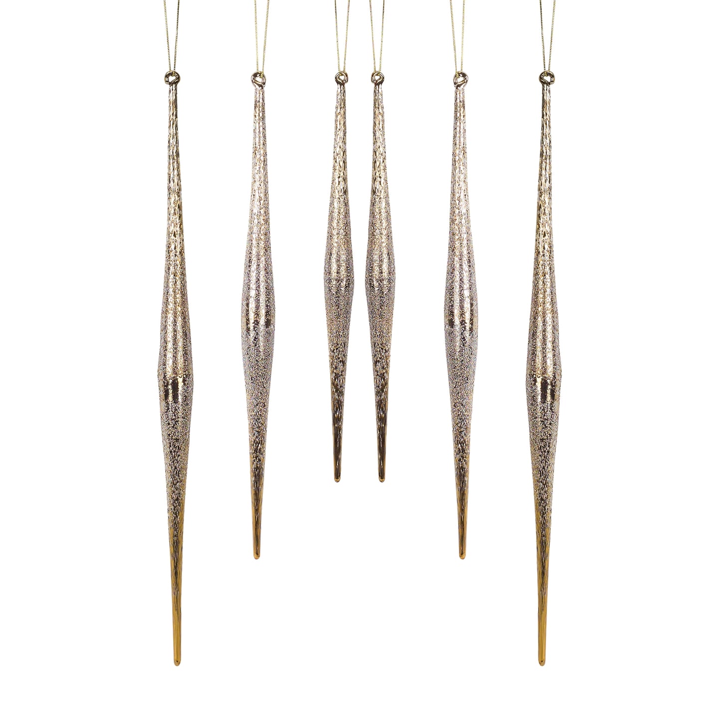Icicle (Set Of 6) 9.75"H, 11.75"H, 13.25"H Glass