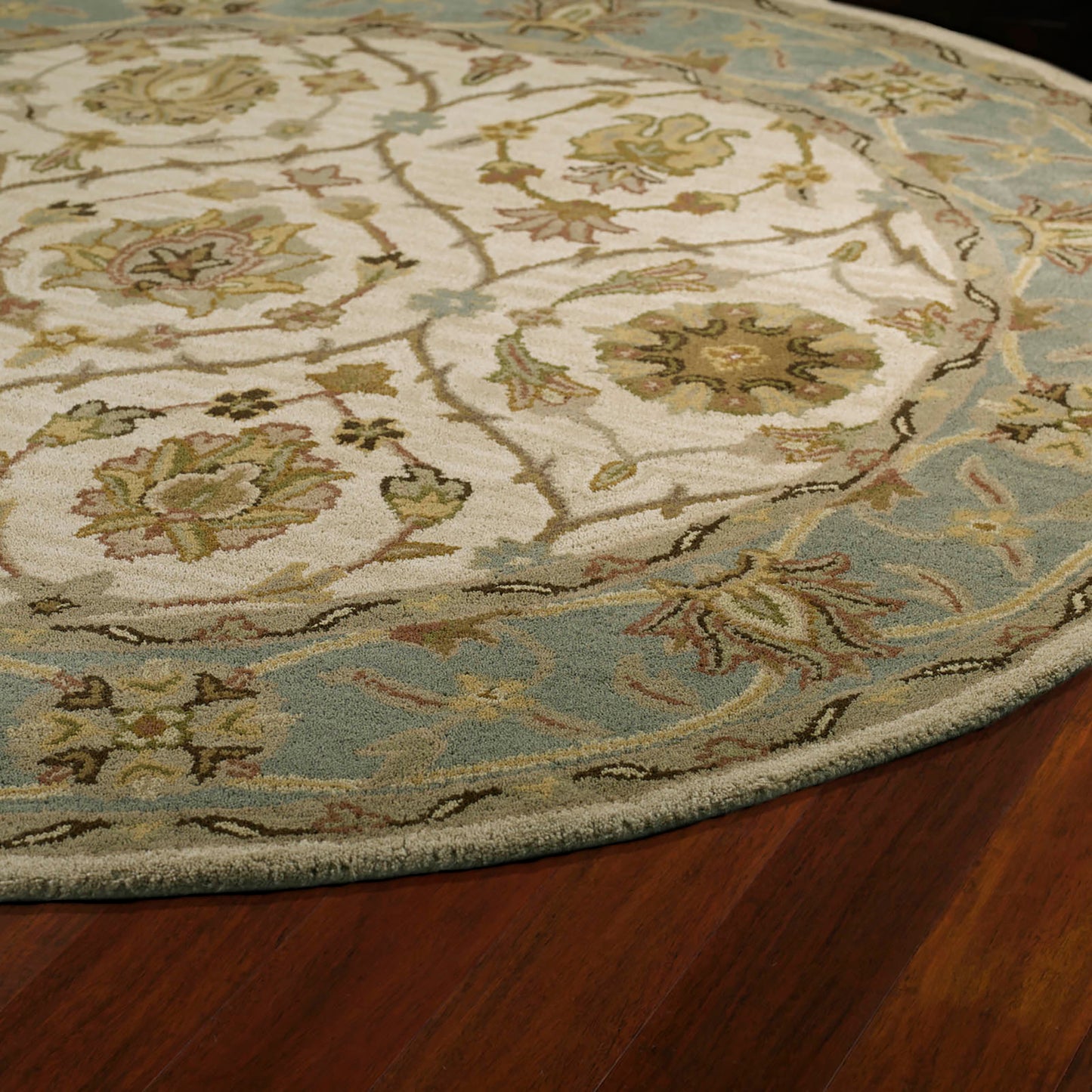 Kaleen Tara Rounds Collection Light Ivory Area Rug 3'9" x 3'9"