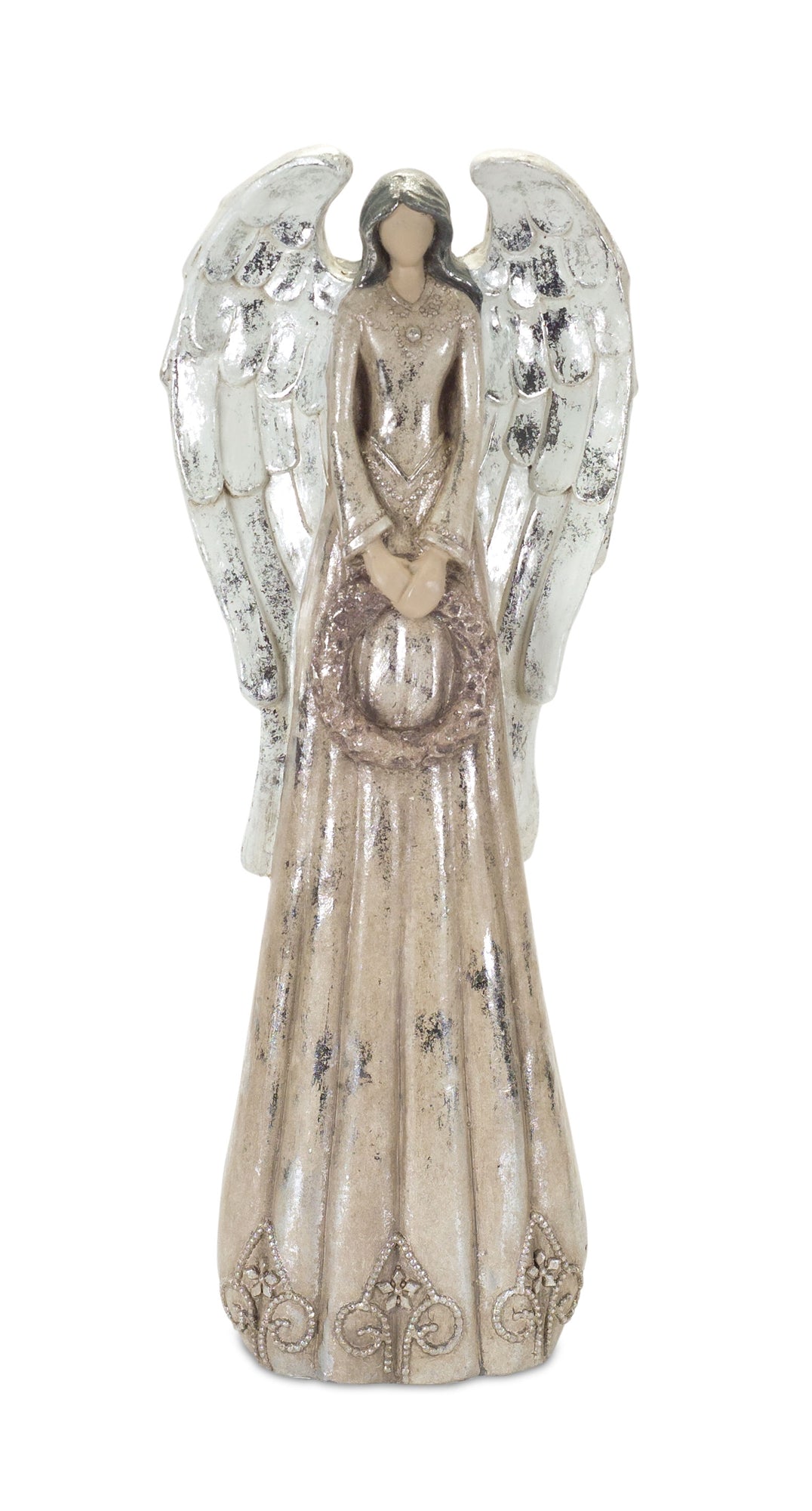 Angel With Wreath 23.5"H Paper Pulp