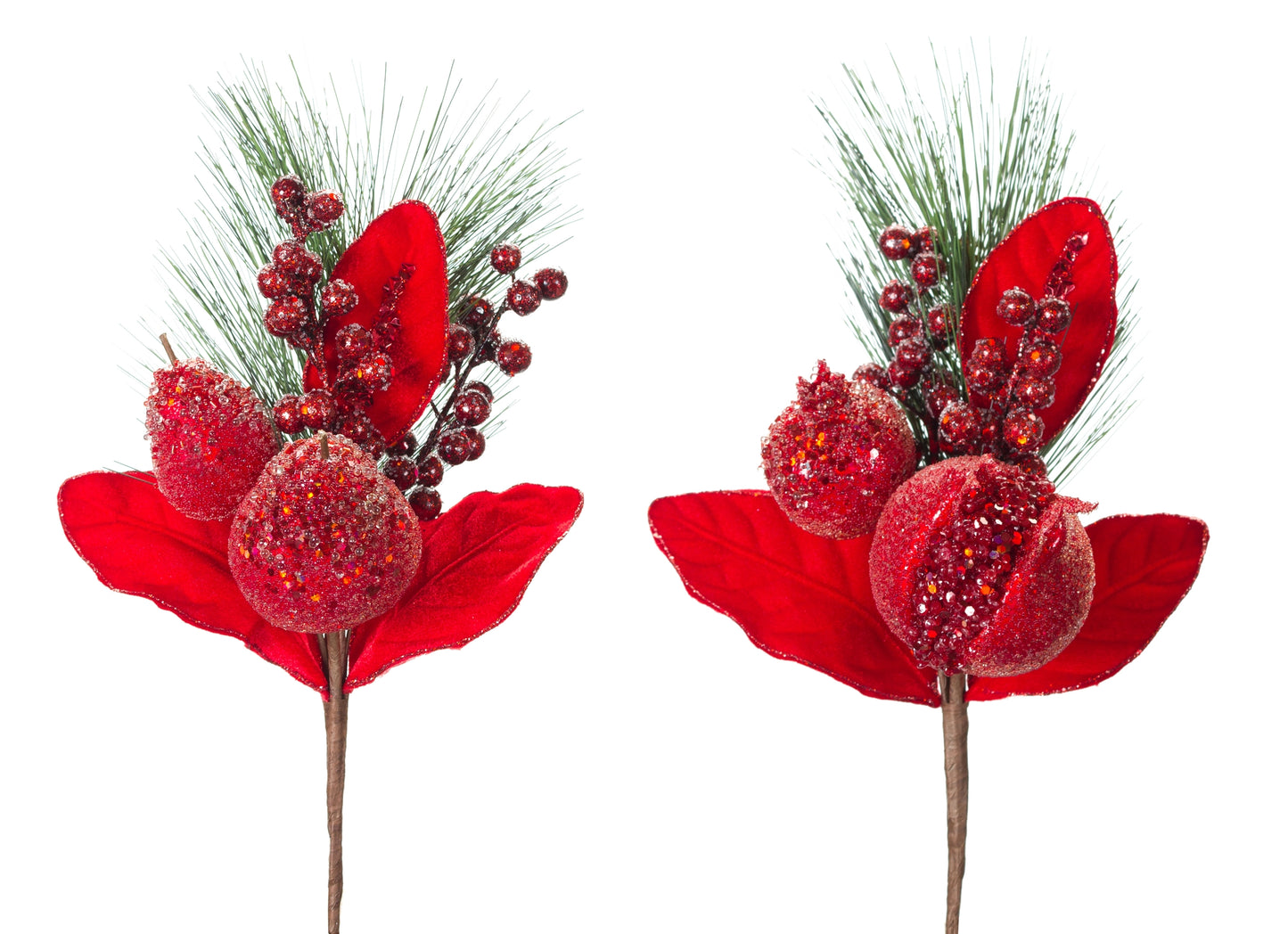 Pomegranate And Pear Pick (Set Of 8) 14"H, 15"H Polyester