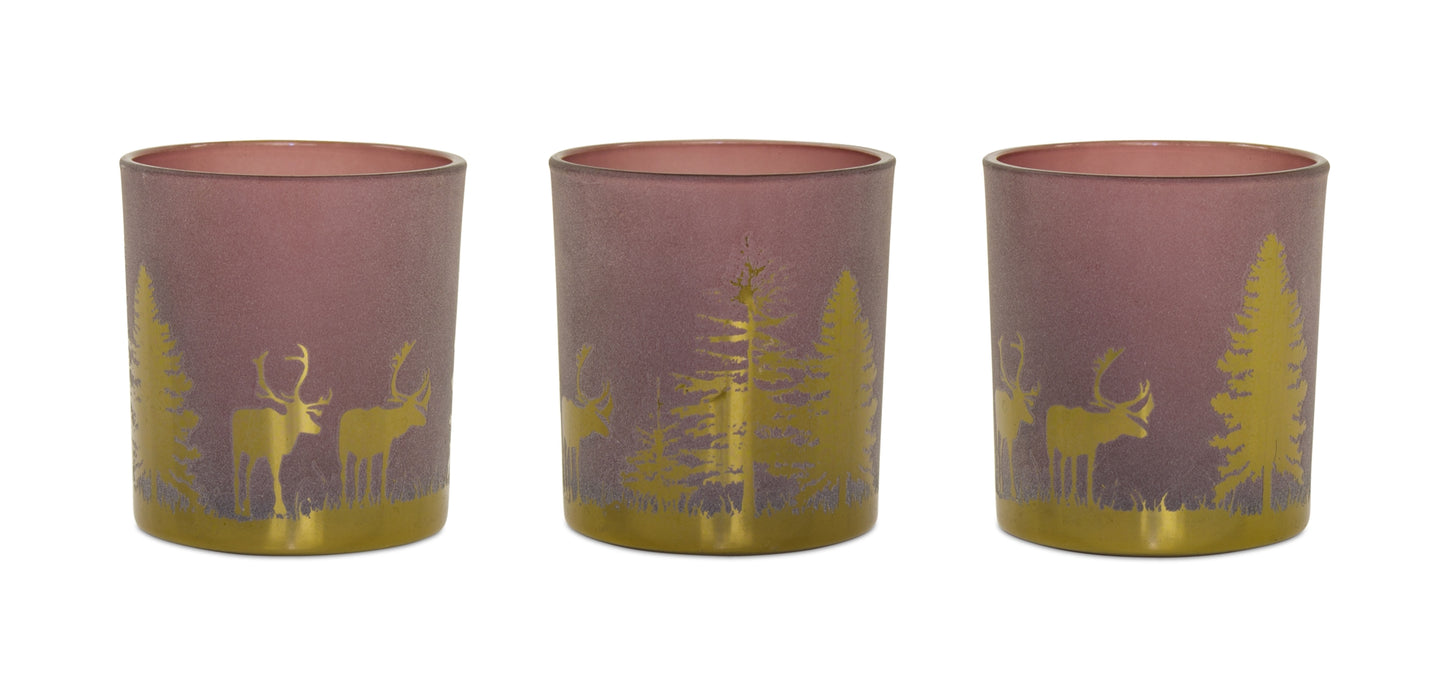 Woodland Deer Votive Holder (Set Of 3)