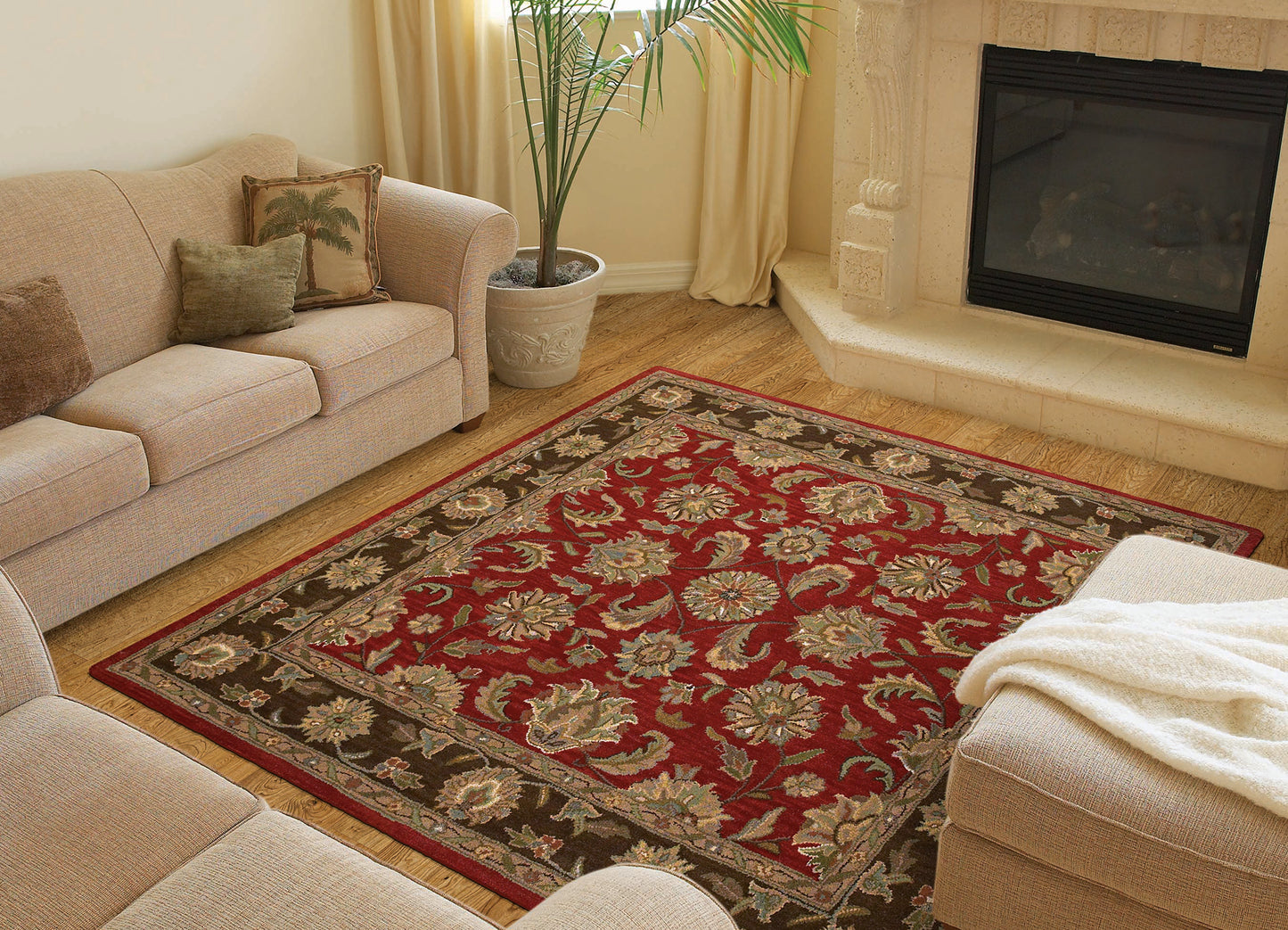 Kaleen Tara Square Collection Dark Salsa Area Rug 9'9" x 9'9"