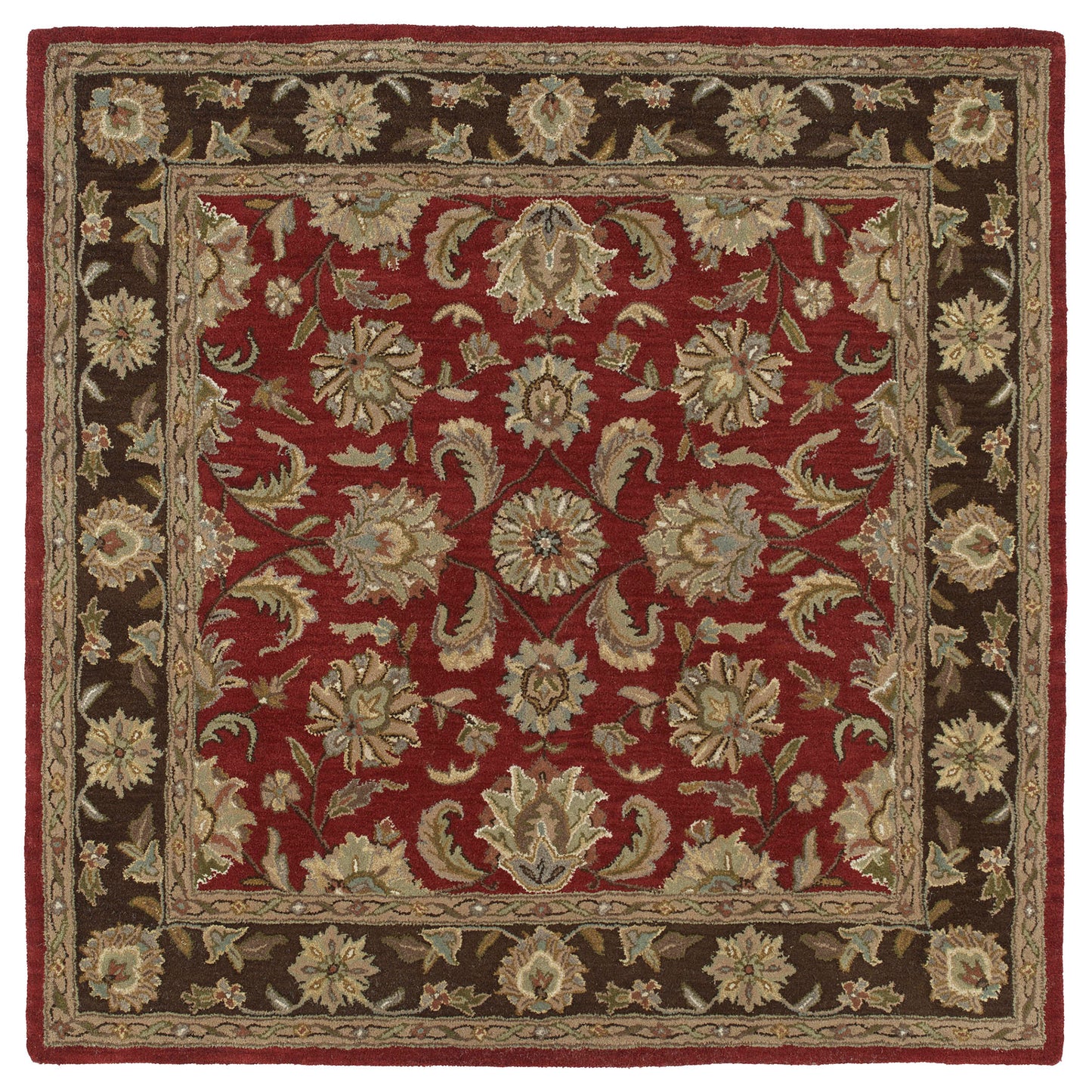 Kaleen Tara Square Collection Dark Salsa Area Rug 3'9" x 3'9"