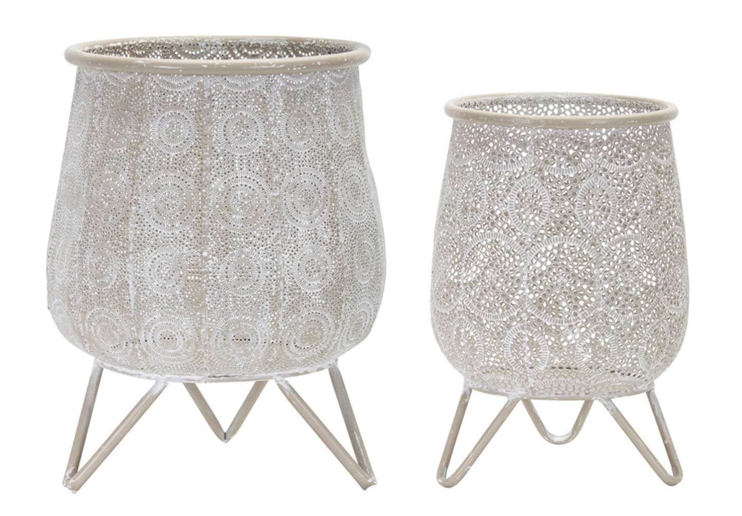 Container (Set Of 2) 8.25"Dx 12.25"H, 10.25"D x 14"H Iron