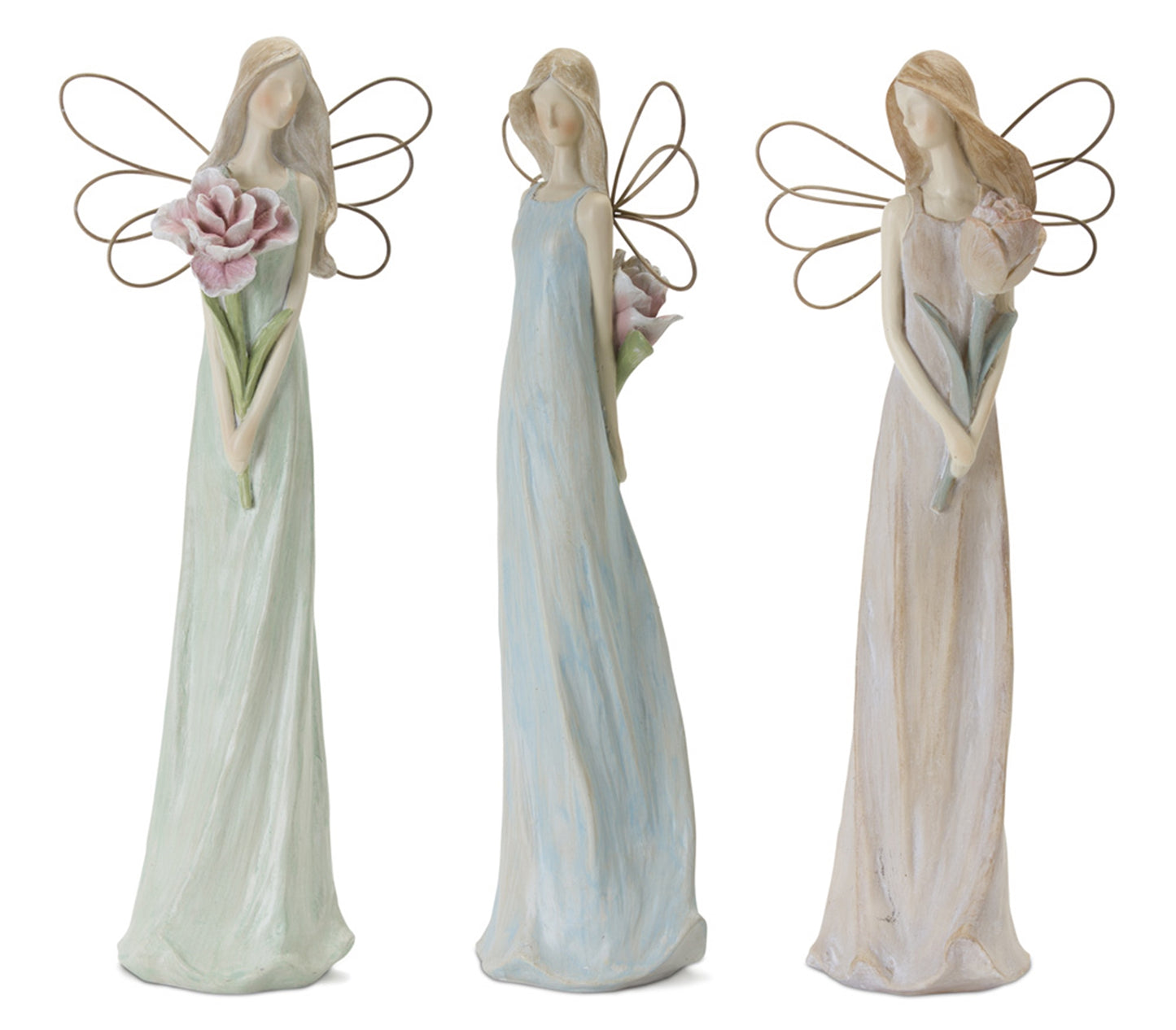 Angel (Set Of 3) 13"H Resin/Stone Powder