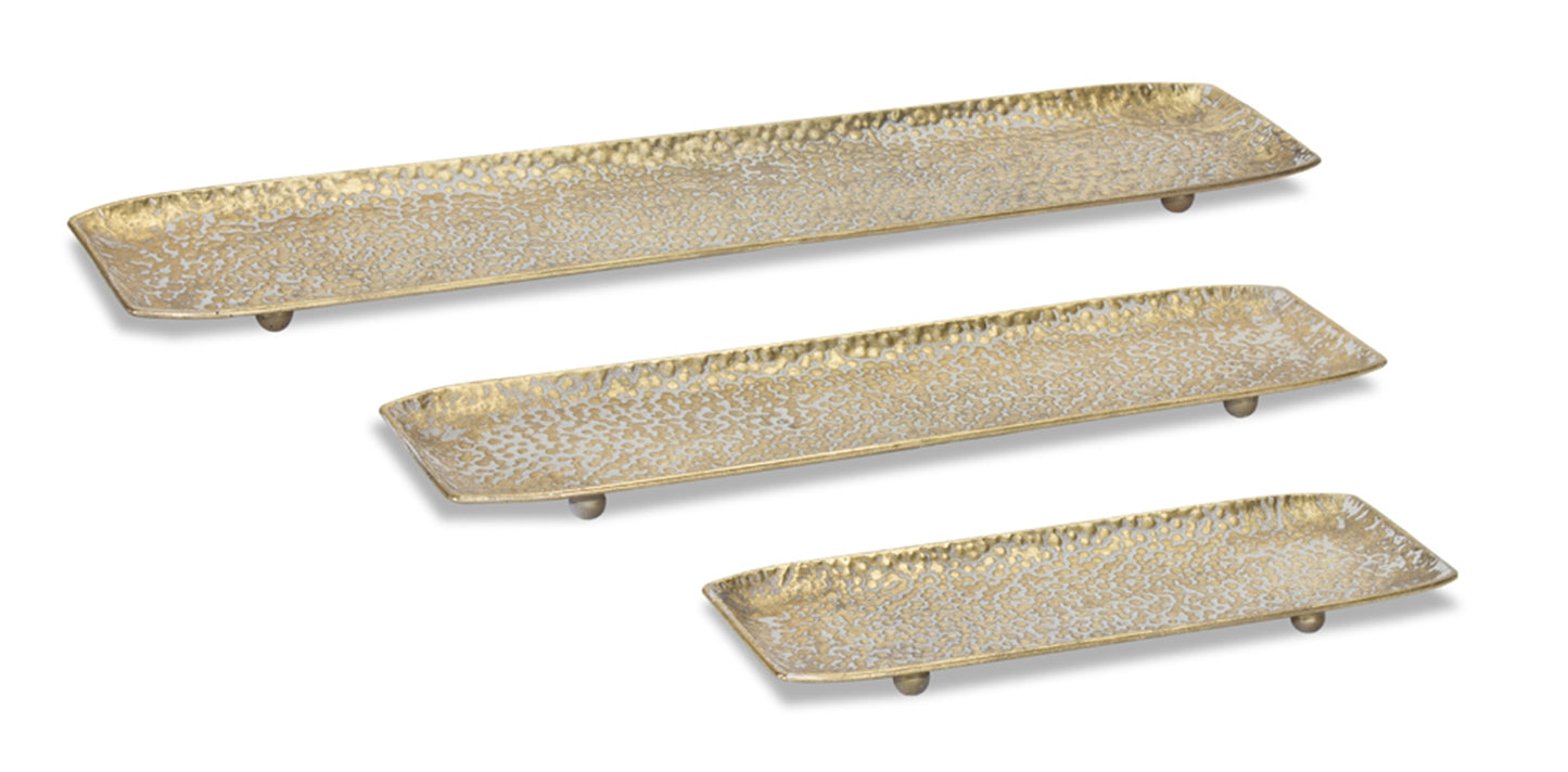 Tray (Set Of 3) 15.25"L, 21.25"L, 27.25"L Metal