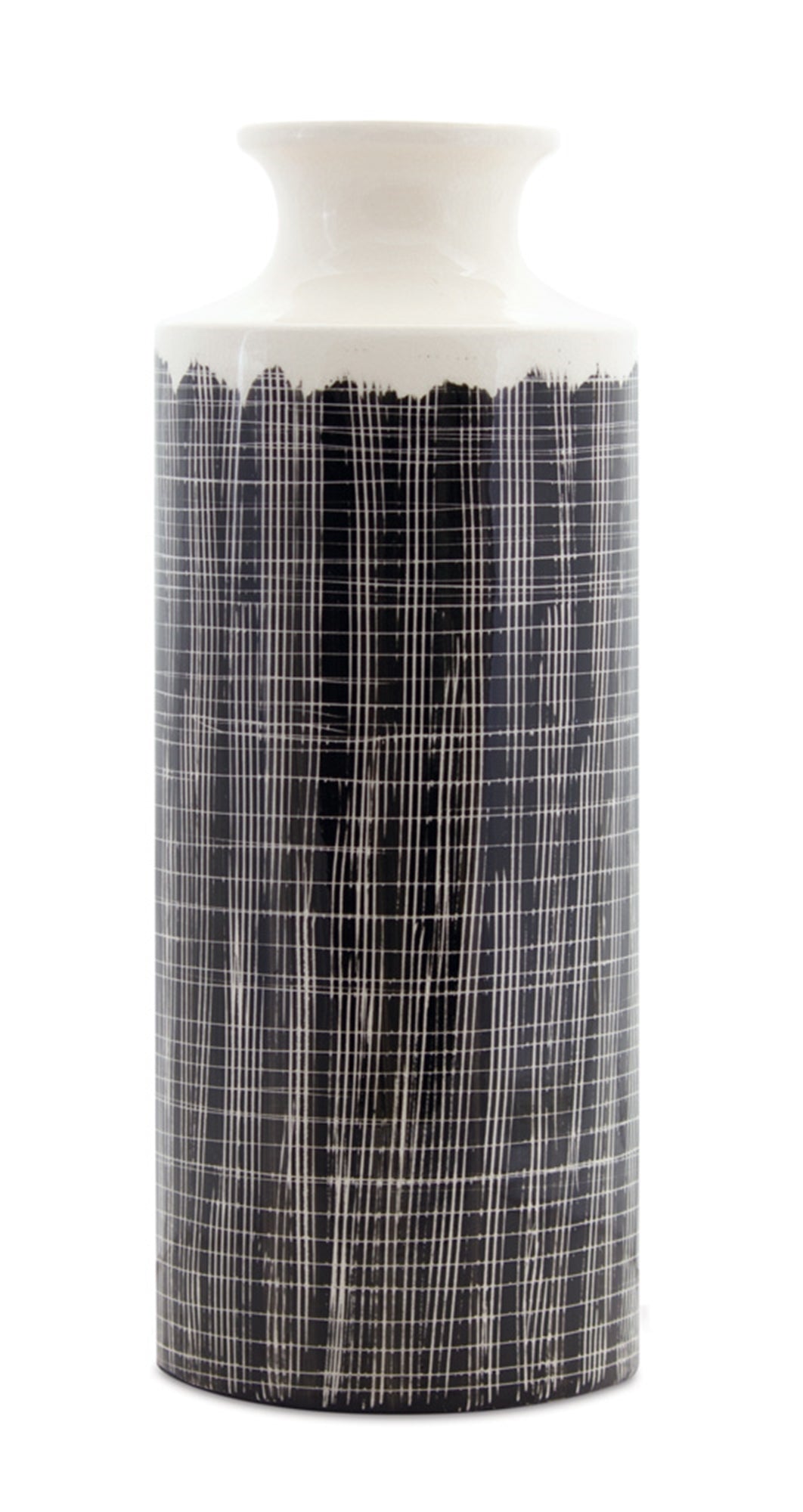Vase 19.25"H Terra Cotta, Black, White